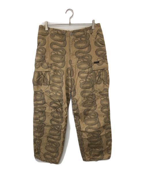 Hysteric Glamour（ヒステリックグラマー）Hysteric Glamour (ヒステリックグラマー) SNAKE LOOP(スネークループ)柄 6ポケット カーゴパンツ 02223AP08 ベージュ サイズ:Mの古着・服飾アイテム