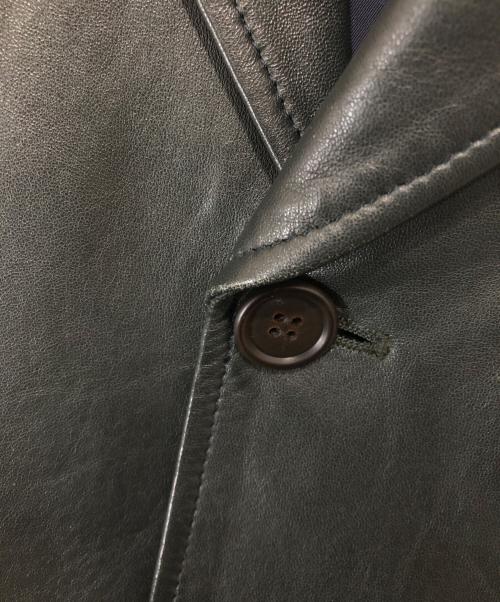 PAUL SMITH（ポールスミス）Paul Smith (ポールスミス) レザーテーラードジャケット グリーン サイズ:Mの古着・服飾アイテム