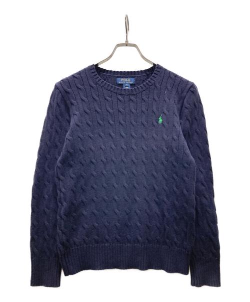 POLO RALPH LAUREN（ポロ・ラルフローレン）POLO RALPH LAUREN (ポロ・ラルフローレン) ケーブルニット ネイビー サイズ:L(14-16)の古着・服飾アイテム