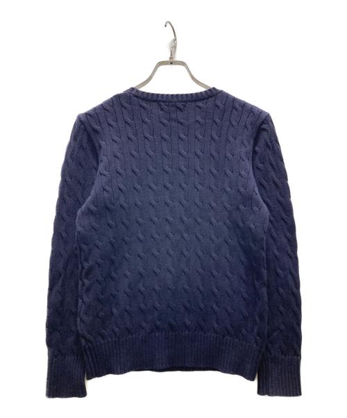 POLO RALPH LAUREN（ポロ・ラルフローレン）POLO RALPH LAUREN (ポロ・ラルフローレン) ケーブルニット ネイビー サイズ:L(14-16)の古着・服飾アイテム