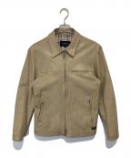 BURBERRY BLACK LABELバーバリーブラックレーベル）の古着「ゴートスキンスキン シングルレザージャケット」｜ベージュ