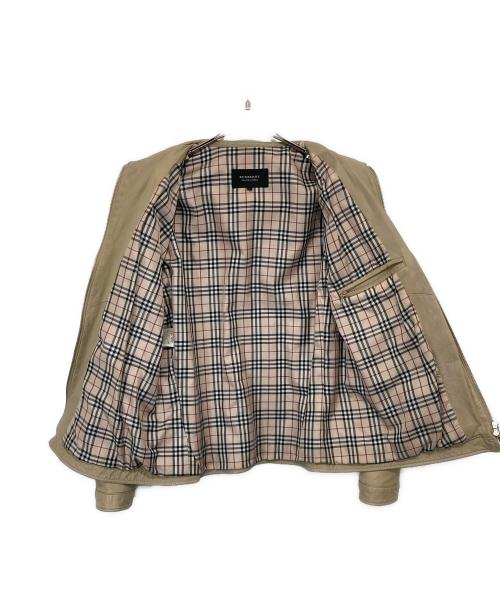 BURBERRY BLACK LABEL（バーバリーブラックレーベル）BURBERRY BLACK LABEL (バーバリーブラックレーベル) ゴートスキンスキン シングルレザージャケット ベージュ サイズ:Lの古着・服飾アイテム
