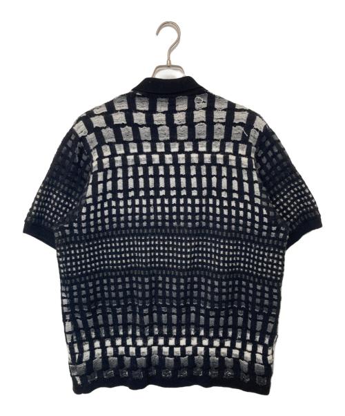 SUPREME（シュプリーム）SUPREME (シュプリーム) 23SS Gradient Grid Zip Up Polo（グラディエント グリッドジップアップポロ） ブラック サイズ:Lの古着・服飾アイテム