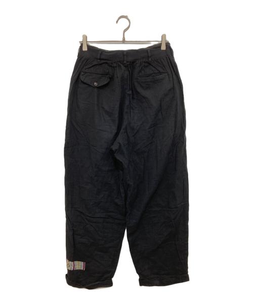 COMME des GARCONS HOMME PLUS（コムデギャルソンオムプリュス）COMME des GARCONS HOMME PLUS (コムデギャルソンオムプリュス) 切替タックパンツ  AD1991 92SS エスニック期　PP-11044M ブラック サイズ:Mの古着・服飾アイテム