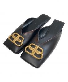 BALENCIAGA（バレンシアガ）の古着「ダブルスクエアBBフラットミュール」｜ブラック