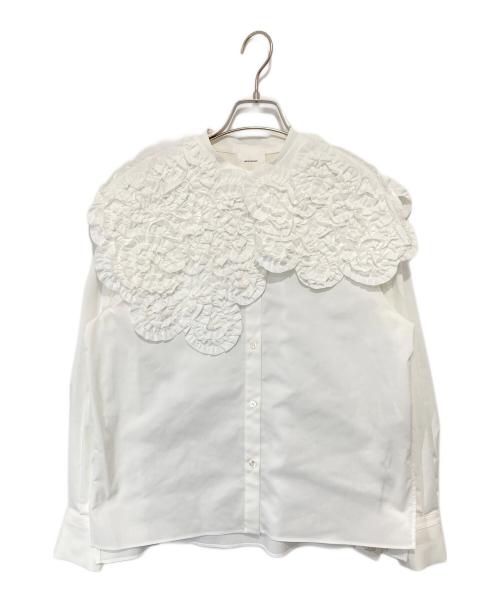 YORI（ヨリ）yori (ヨリ) Shirocon ホイップカラーブラウス シロコン SC2121-010AW-2 ホワイト サイズ:36の古着・服飾アイテム
