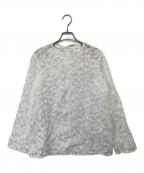 YORIヨリ）の古着「shirocon レースジャガードブラウス SC21-25025AW」｜ホワイト