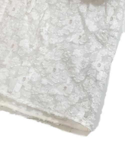 YORI（ヨリ）YORI (ヨリ) shirocon レースジャガードブラウス SC21-25025AW ホワイト サイズ:38の古着・服飾アイテム