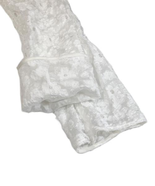 YORI（ヨリ）YORI (ヨリ) shirocon レースジャガードブラウス SC21-25025AW ホワイト サイズ:38の古着・服飾アイテム