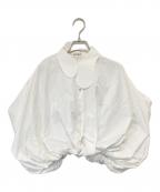 ENFOLDエンフォルド）の古着「WASHABLE BALLOON CROPPED SHIRT ウォッシャブルバルーンクロップドシャツ 300HA130-0320」｜ホワイト