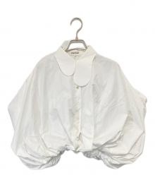 ENFOLD（エンフォルド）の古着「WASHABLE BALLOON CROPPED SHIRT ウォッシャブルバルーンクロップドシャツ 300HA130-0320」｜ホワイト