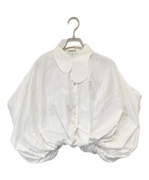 ENFOLD（エンフォルド）ENFOLD (エンフォルド) WASHABLE BALLOON CROPPED SHIRT ウォッシャブルバルーンクロップドシャツ 300HA130-0320 ホワイト サイズ:38の古着・服飾アイテム