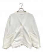 nagonstansナゴンスタンス）の古着「curve drape cardigan（カーブドレープカーディガン）　470HS880-0530」｜ホワイト