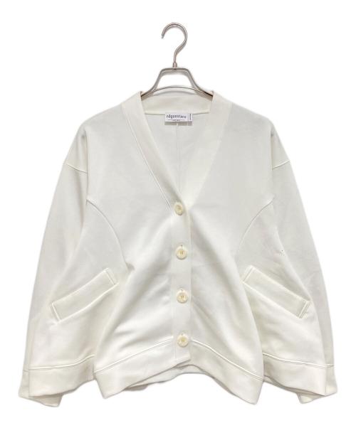 nagonstans（ナゴンスタンス）nagonstans (ナゴンスタンス) curve drape cardigan（カーブドレープカーディガン）　470HS880-0530 ホワイト サイズ:Mの古着・服飾アイテム