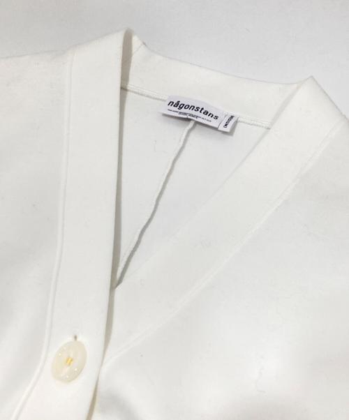 nagonstans（ナゴンスタンス）nagonstans (ナゴンスタンス) curve drape cardigan（カーブドレープカーディガン）　470HS880-0530 ホワイト サイズ:Mの古着・服飾アイテム