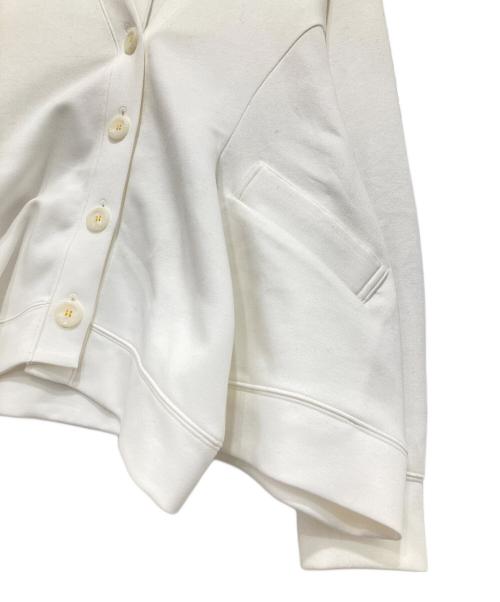 nagonstans（ナゴンスタンス）nagonstans (ナゴンスタンス) curve drape cardigan（カーブドレープカーディガン）　470HS880-0530 ホワイト サイズ:Mの古着・服飾アイテム