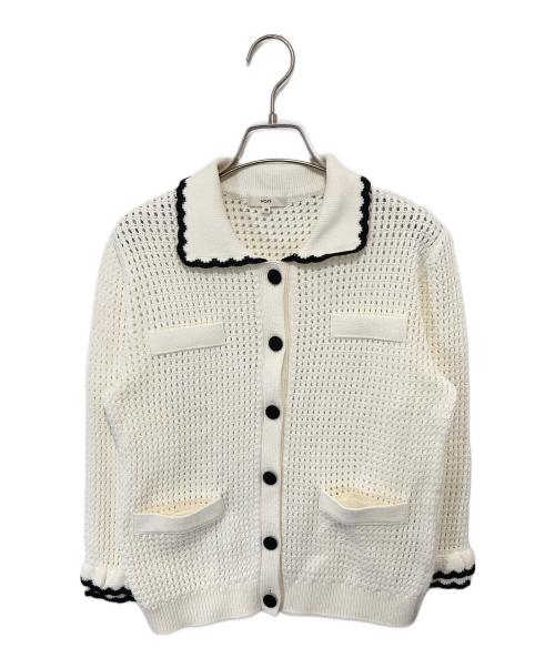 YORI（ヨリ）YORI (ヨリ) コンパクトクロシェニットジャケット　YR35-25034SP アイボリー サイズ:38の古着・服飾アイテム