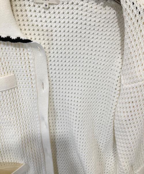 YORI（ヨリ）YORI (ヨリ) コンパクトクロシェニットジャケット　YR35-25034SP アイボリー サイズ:38の古着・服飾アイテム