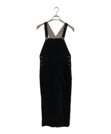 YORI（ヨリ）の古着「ベルベットサロペット YR24-25126AW」｜ブラック