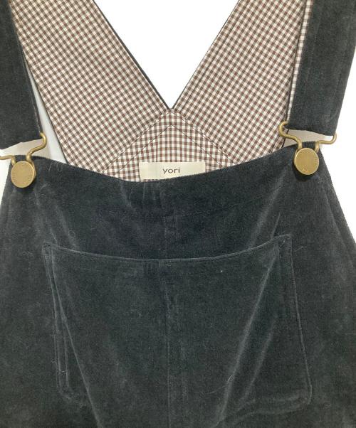 YORI（ヨリ）yori (ヨリ) ベルベットサロペット YR24-25126AW ブラック サイズ:36の古着・服飾アイテム