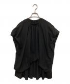 ENFOLDエンフォルド）の古着「WAVE SHIRRING BLOUSE/ウェーブシリングブラウス/300HS230-1470」｜ブラック