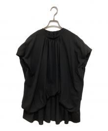ENFOLD（エンフォルド）の古着「WAVE SHIRRING BLOUSE/ウェーブシリングブラウス/300HS230-1470」｜ブラック
