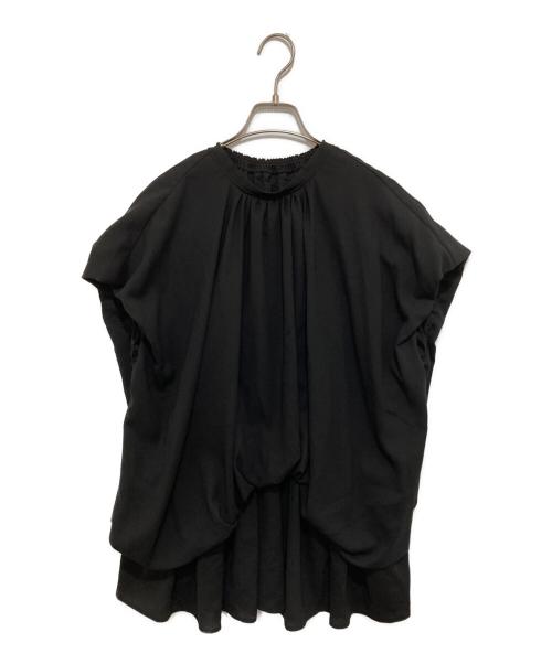 ENFOLD（エンフォルド）ENFOLD (エンフォルド) WAVE SHIRRING BLOUSE/ウェーブシリングブラウス/300HS230-1470 ブラック サイズ:38の古着・服飾アイテム
