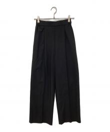 YORI（ヨリ）の古着「ノンアイロンワイドパンツ　YR22-23138AW」｜ブラック