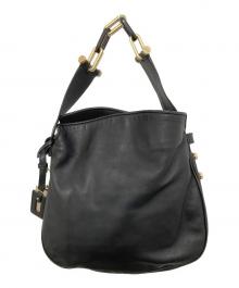 MaxMara（マックスマーラ）の古着「チェーン レザーハンドバッグ」｜ブラック