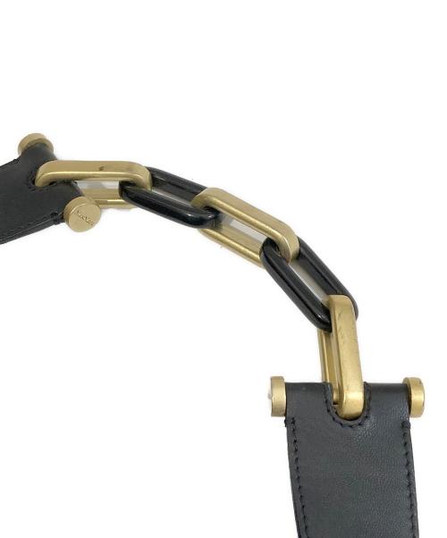 MaxMara（マックスマーラ）MaxMara (マックスマーラ) チェーン レザーハンドバッグ ブラックの古着・服飾アイテム