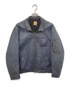 French Armyフランス軍）の古着「70s Pilot Leather Jacket（パイロットレザージャケット）　フランス空軍 ・73年納品」｜ネイビー