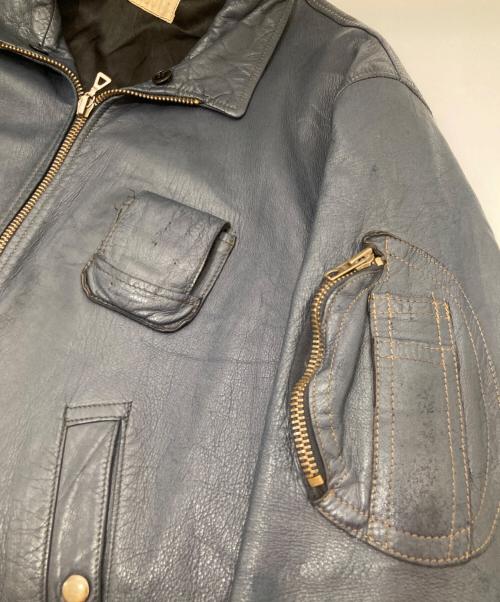 French Army（フランス軍）French Army (フランス軍) 70s Pilot Leather Jacket（パイロットレザージャケット）　フランス空軍 ・73年納品 ネイビー サイズ:不明の古着・服飾アイテム