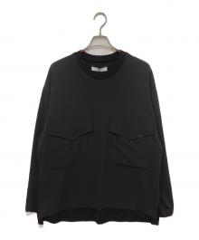 Ujoh（ウジョー）の古着「Pocket Long Sleeve Pullover（ポケットロングスリーブプルオーバー）　M743-T52-501」｜ブラック