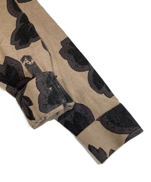 Vivienne Westwood（ヴィヴィアンウエストウッド）Vivienne Westwood (ヴィヴィアンウエストウッド) アシンメトリ―リネン総柄シャツ VW-LP-73939 ベージュ×グレー サイズ:46の古着・服飾アイテム