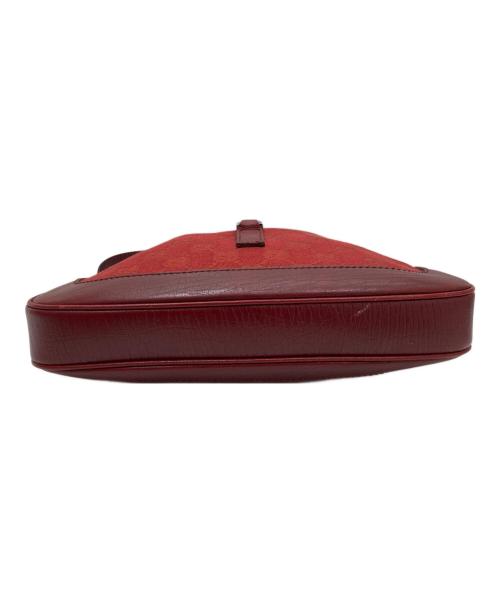 GUCCI（グッチ）GUCCI (グッチ) ジャッキー GGキャンバス×レザー ワンショルダーバッグ レッドの古着・服飾アイテム