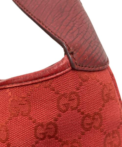 GUCCI（グッチ）GUCCI (グッチ) ジャッキー GGキャンバス×レザー ワンショルダーバッグ レッドの古着・服飾アイテム