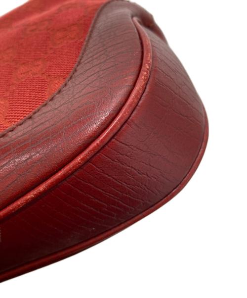 GUCCI（グッチ）GUCCI (グッチ) ジャッキー GGキャンバス×レザー ワンショルダーバッグ レッドの古着・服飾アイテム