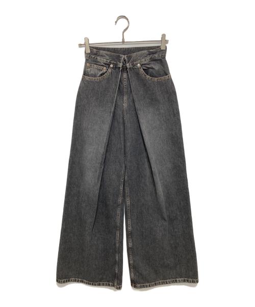 JOHN LAWRENCE SULLIVAN（ジョン ローレンス サリバン）JOHN LAWRENCE SULLIVAN (ジョン ローレンス サリバン) WASHED DENIM WIDE PANTS（ウォッシュドデニムワイドパンツ）　JLSW-02-S ブラック サイズ:Sの古着・服飾アイテム