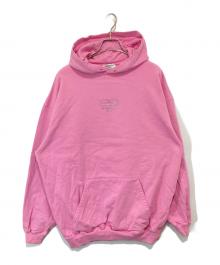 BALENCIAGA（バレンシアガ）の古着「ラインストーンBBロゴプルオーバーパーカー　578135 TMVP3」｜ピンク
