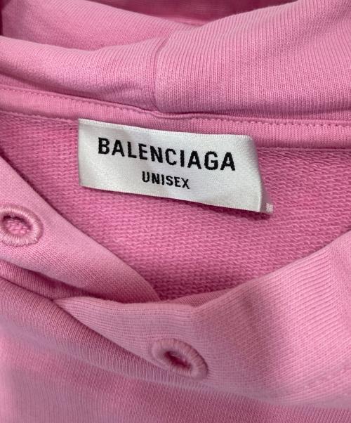 BALENCIAGA（バレンシアガ）BALENCIAGA (バレンシアガ) ラインストーンBBロゴプルオーバーパーカー　578135 TMVP3 ピンク サイズ:Mの古着・服飾アイテム