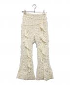 PRANK PROJECTプランクプロジェクト）の古着「Fringe Jacquard Flare Pants(フリンジジャガードフレアパンツ)　31251465602」｜アイボリー