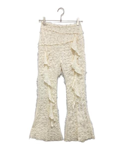 PRANK PROJECT（プランクプロジェクト）PRANK PROJECT (プランクプロジェクト) Fringe Jacquard Flare Pants(フリンジジャガードフレアパンツ)　31251465602 アイボリー サイズ:36の古着・服飾アイテム