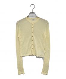 FRAY ID（フレイ アイディー）の古着「シルクコットンシアーリブカーデ　FWNT252145」｜イエロー