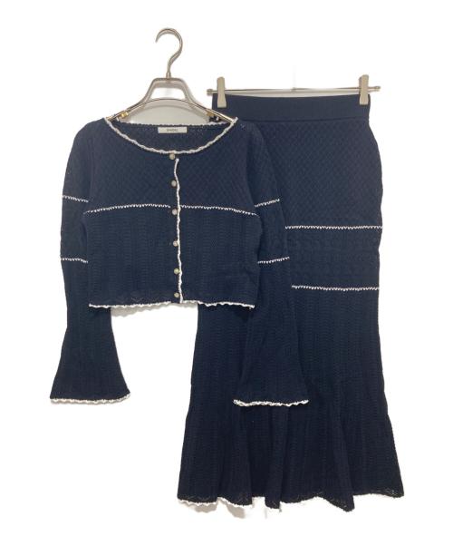 Snidel（スナイデル）Snidel (スナイデル) クロシェニットセットアップ　SWNO251144 ネイビー サイズ:Fの古着・服飾アイテム