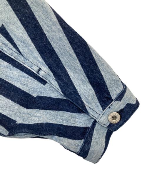 KENZO（ケンゾー）KENZO (ケンゾー) ダズルストライプトラッカーデニムジャケット FD65DV3026R1 インディゴ サイズ:Lの古着・服飾アイテム