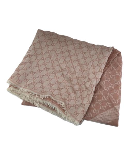 GUCCI（グッチ）GUCCI (グッチ) GGウール スカーフ　203448 ピンク サイズ:140×140㎝の古着・服飾アイテム