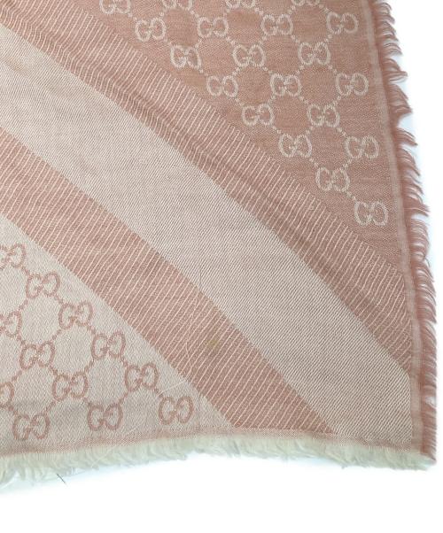 GUCCI（グッチ）GUCCI (グッチ) GGウール スカーフ　203448 ピンク サイズ:140×140㎝の古着・服飾アイテム