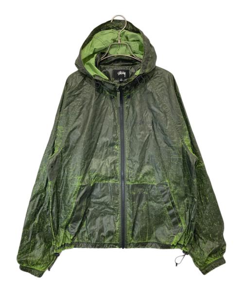 stussy（ステューシー）stussy (ステューシー) Beach Shell Cracked Ripstop　ビーチシェルクラックドジャケット グリーン サイズ:Mの古着・服飾アイテム