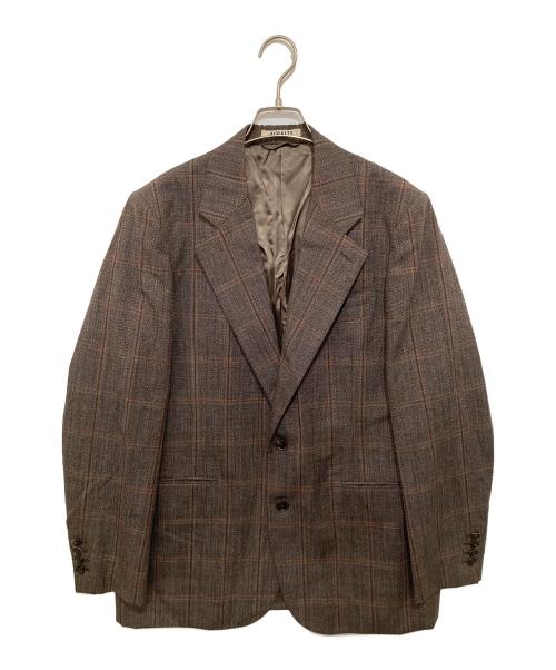 AURALEE（オーラリー）AURALEE (オーラリー) BLUEFACED WOOL CHECK JACKET　ブルーフェイストウールチェックジャケット ブラウン サイズ:4の古着・服飾アイテム