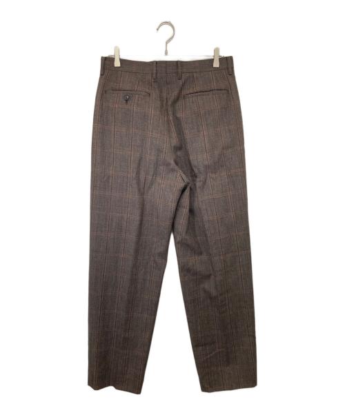 AURALEE（オーラリー）AURALEE (オーラリー) BLUEFACED WOOL CHECK WIDE SLACKS　ブルーフェイストウールチェックワイドスラックス　A21AP02C ブラウン サイズ:4の古着・服飾アイテム